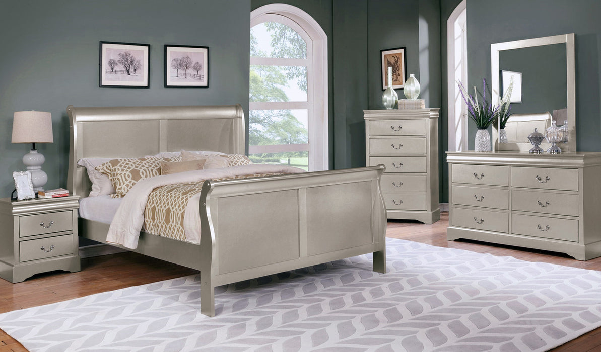 Louis Philip Gold Sleigh Bed Select Your Size (Only 1 of each size left!)