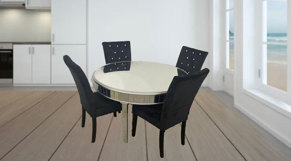 Gavin Glass Table +  4 Chairs Choose Your Chair Color