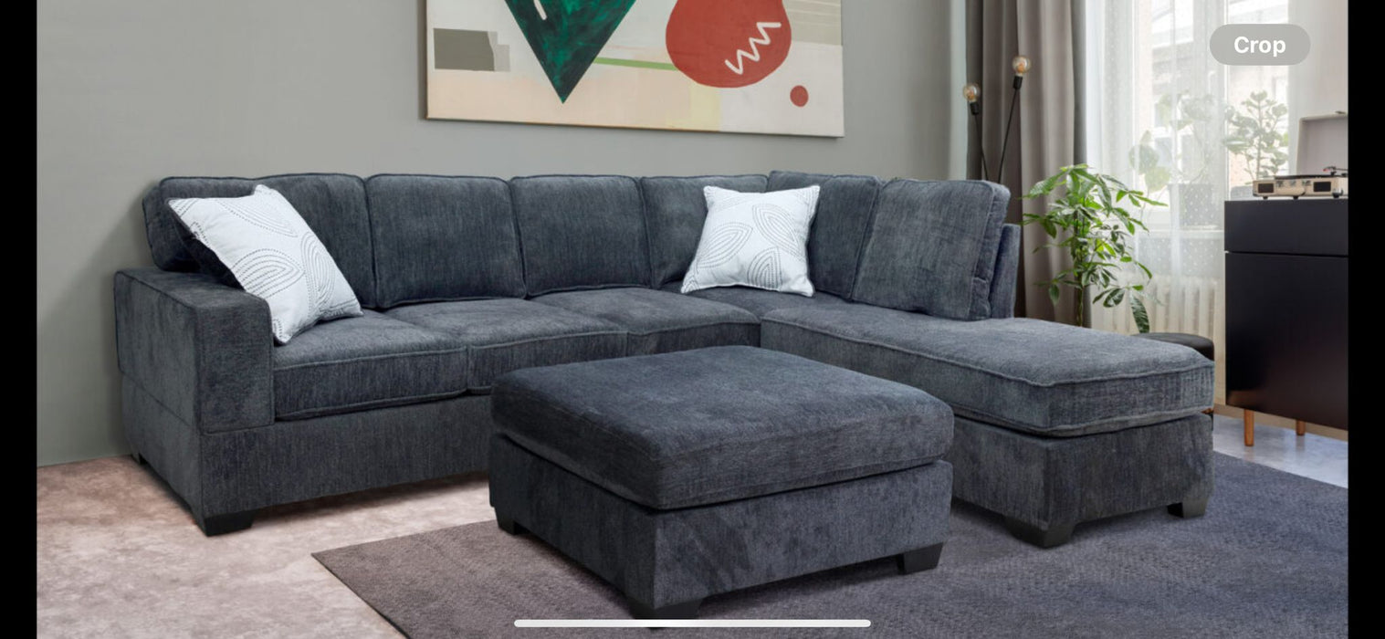 Cyprus Charcoal Reversible Sectional