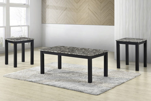 Dash Black Faux Marble Coffee and 2 End Tables