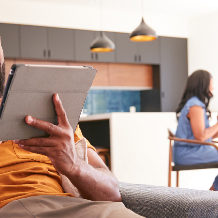 Family having fun at home