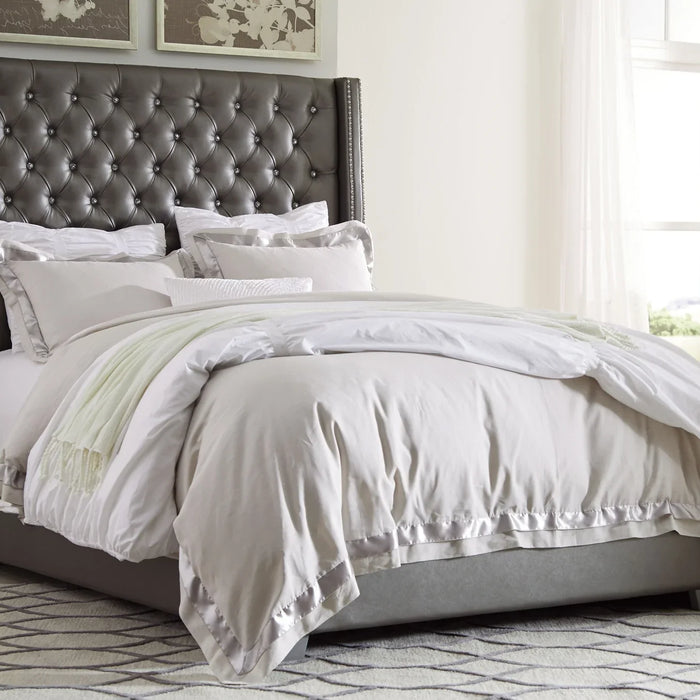 How to Style a Coralayne Queen Upholstered Bed
