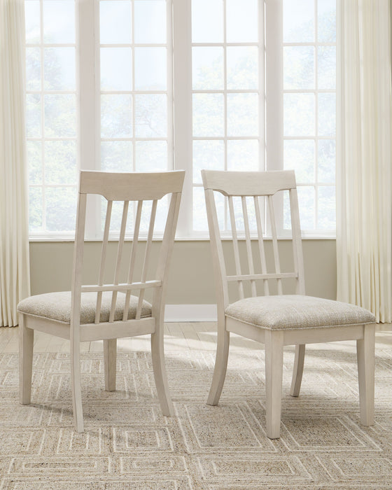 Shaybrock - Antique White / Brown - Dining Upholstered Side Chair (Set of 2)