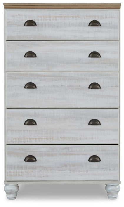 Haven Bay - Brown / Beige - Five Drawer Chest