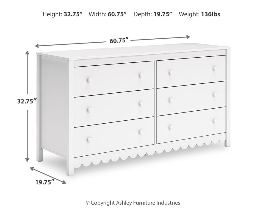 6 drawer dresser white tall Hallityn - Six Drawer Dresser