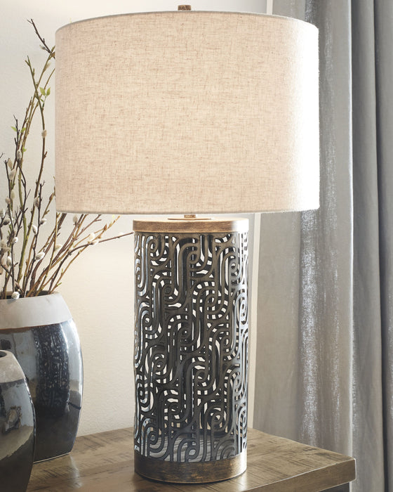 Dayo - Gray / Gold Finish - Metal Table Lamp