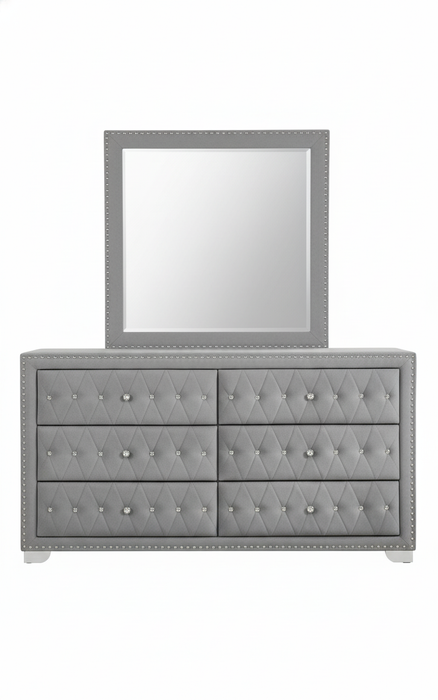silver dresser without mirror Benjara Silver 6-Drawers 68 in. Dresser Without Mirror BM216664
