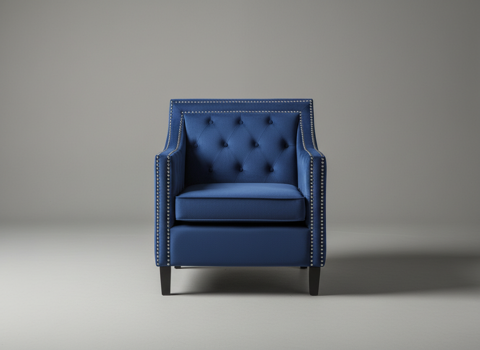 Velvet Blue Accent Chair