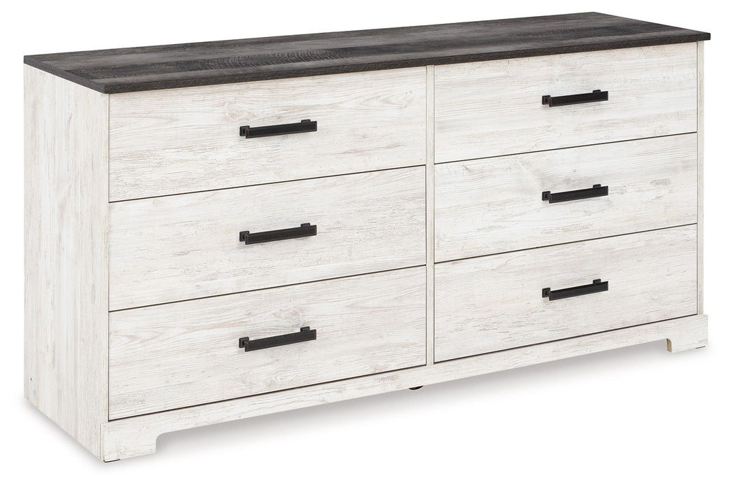Shawburn - Six Drawer Dresser - Pewter-tone pulls - White / Black / Gr | Price Busters Furniture Shawburn - Six Drawer Dresser - Pewter-tone pulls - White / Black / Gr | Price Busters Furniture