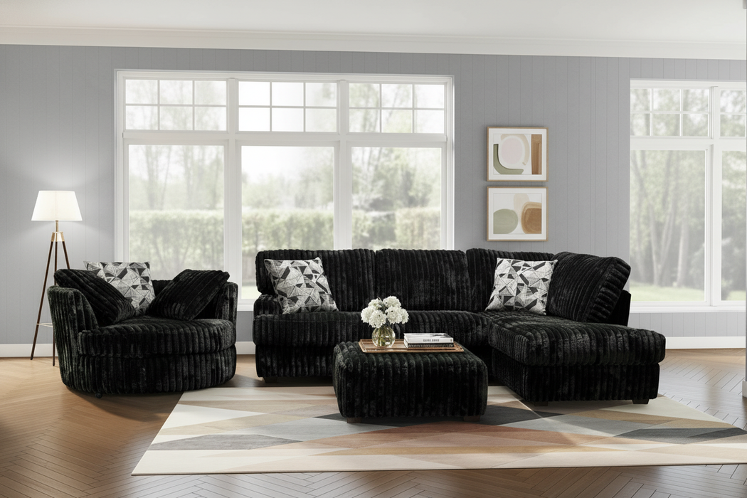 Mondo Black Sectional | Price Busters Furniture