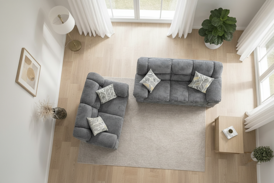 Traverse Charcoal Sofa and Loveseat