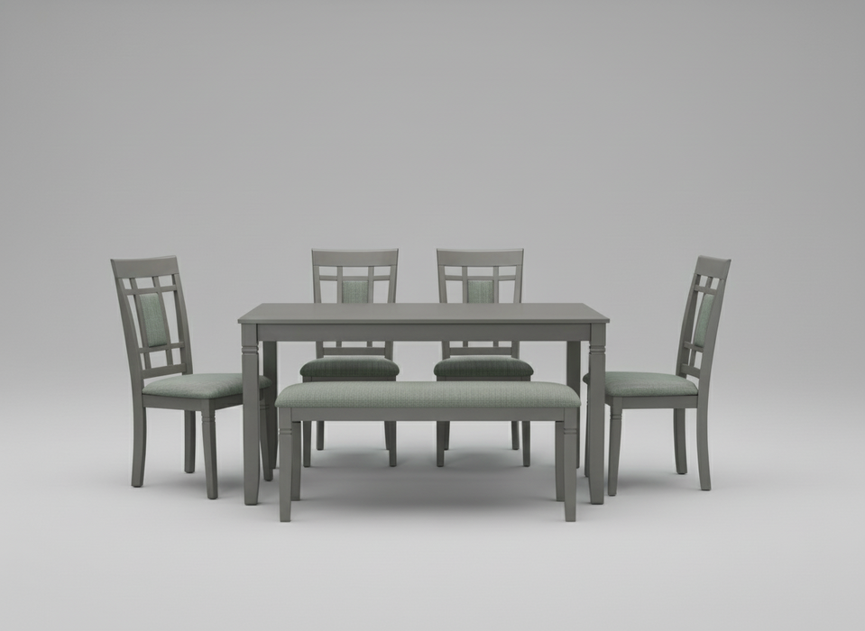 Dusk Dining Table + 4 Chairs + Bench