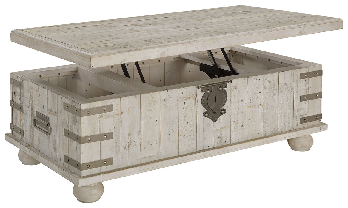 Carynhurst - White Wash Gray - Lift Top Cocktail Table