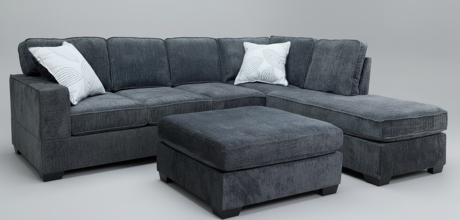 Cyprus Charcoal Reversible Sectional