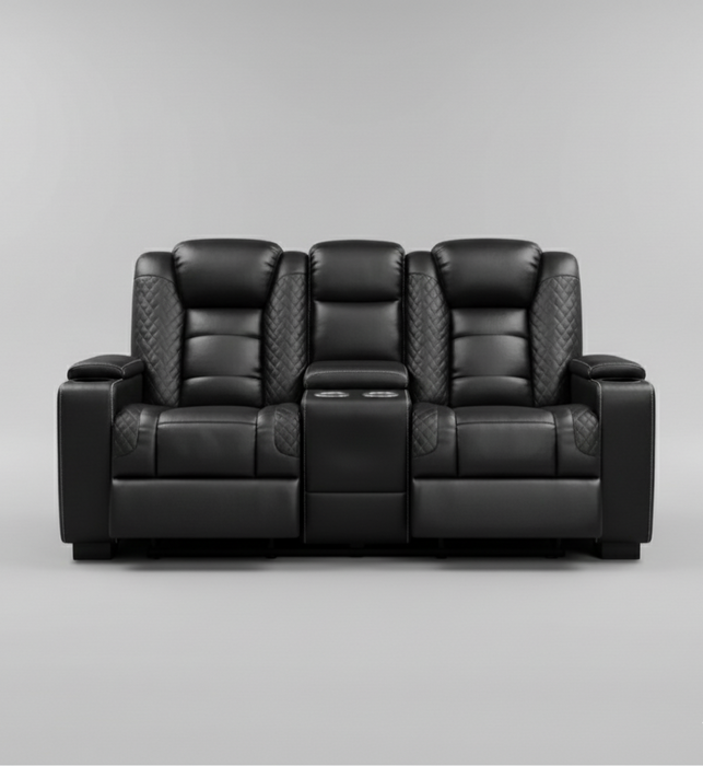 London Black Reclining Sofa & Love