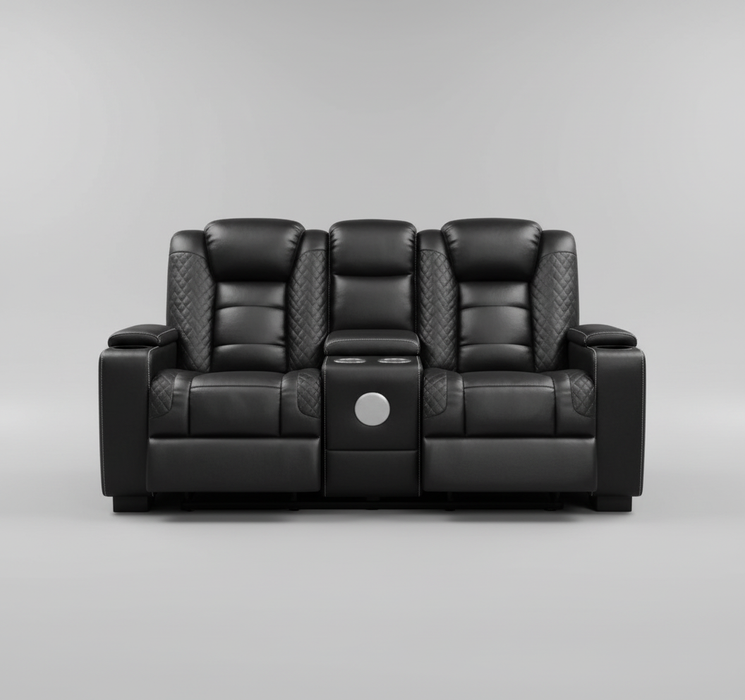 London Black Reclining Loveseat