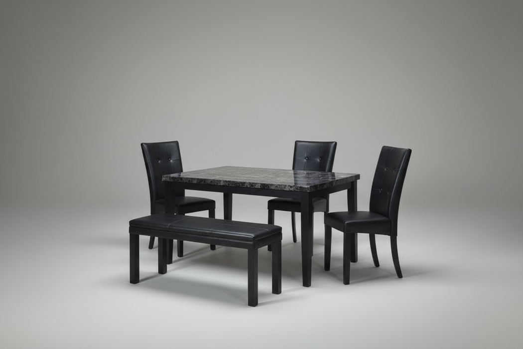 Carly Table + 4 Chairs + Bench
