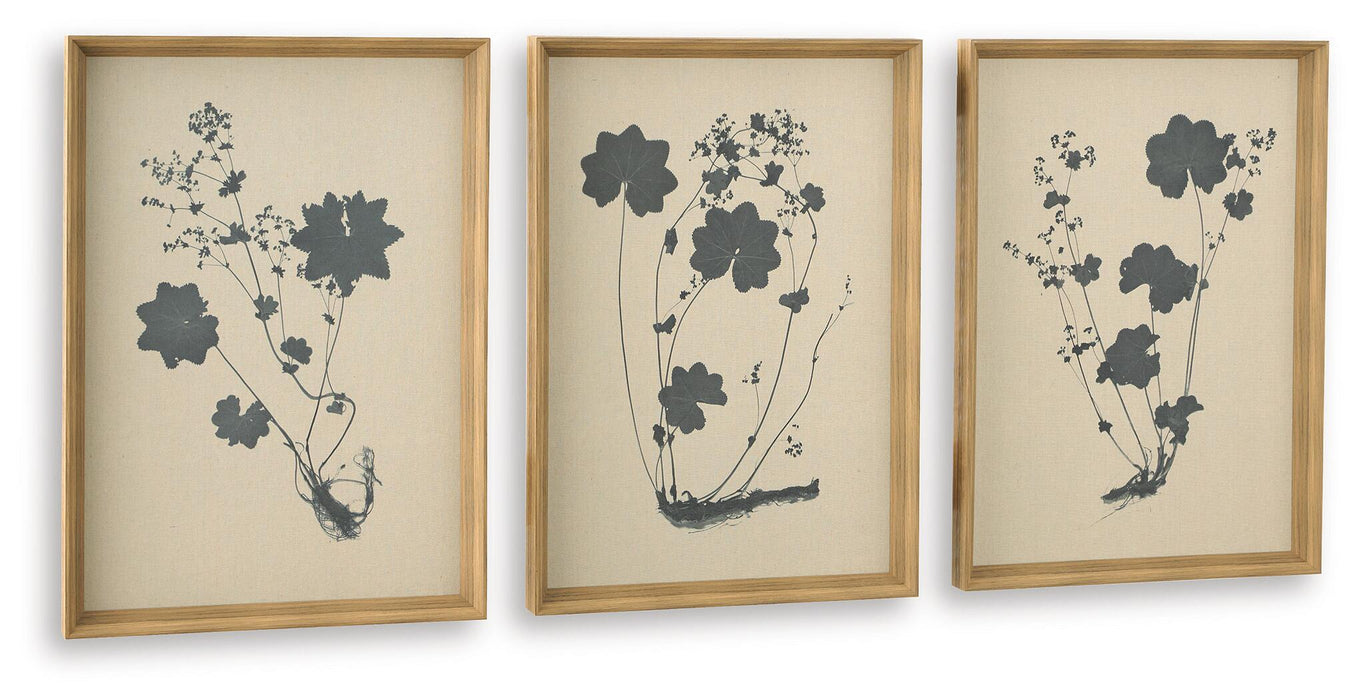 Huddwick - Wall Art Set (Set of 3) - Linen / Black