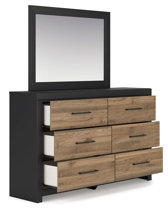 Vertani - Black - Dresser And Mirror
