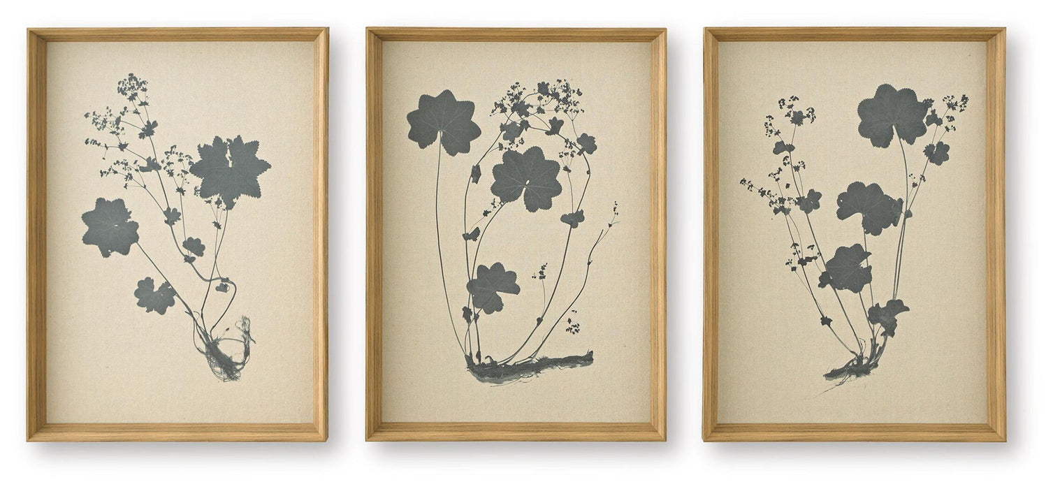 Huddwick - Wall Art Set (Set of 3) - Linen / Black