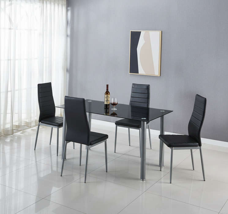 Hilla Glass Table & 4 Chairs