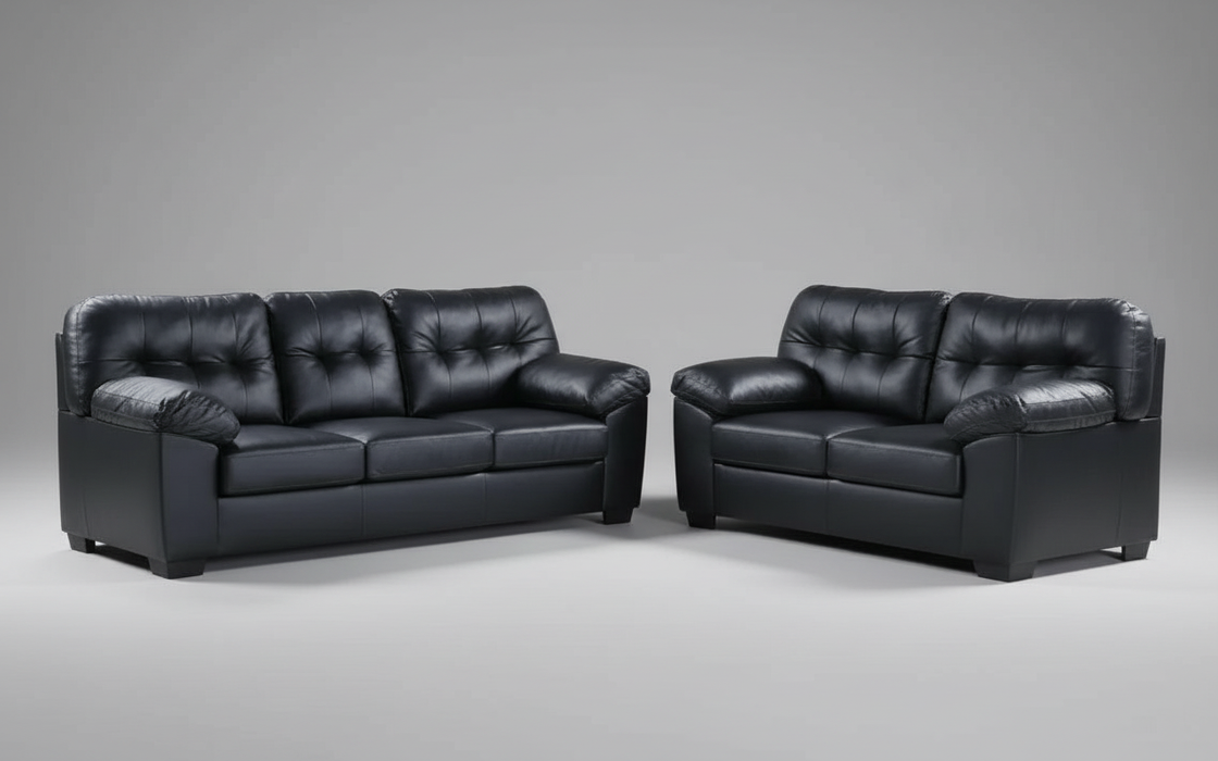 Mervin Black Sofa and Loveseat
