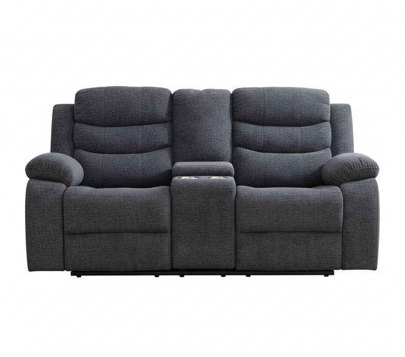 Thomas Dark Gray Reclining Love with Console