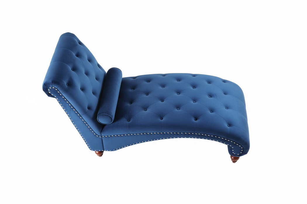 Velvet Blue Chaise