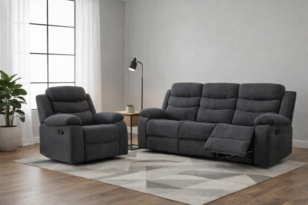 Thomas Dark Gray Reclining Sofa and Recliner (Loveseat Out Of Stock)
