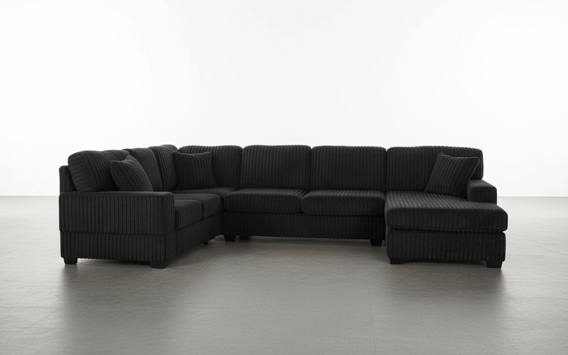 TITAN 142" Corduroy Reversible 3PC Sectional with Chaise