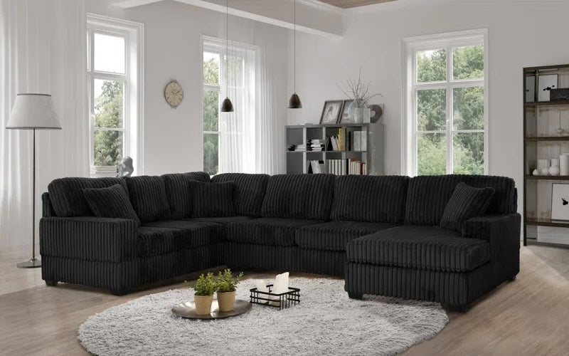 TITAN 142" Corduroy Reversible 3PC Sectional with Chaise