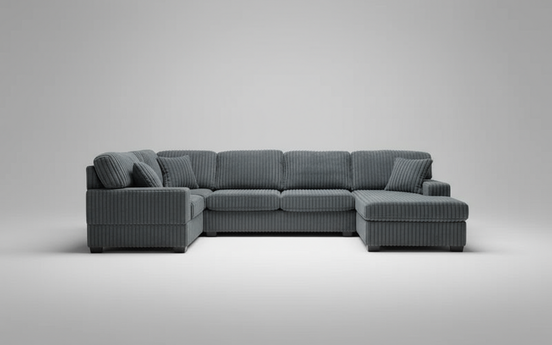 TITAN 142" Corduroy Reversible 3PC Sectional with Chaise