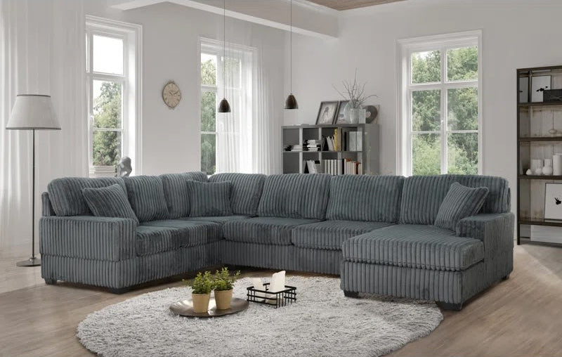 TITAN 142" Corduroy Reversible 3PC Sectional with Chaise