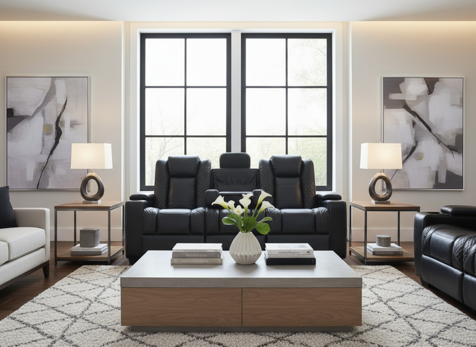 London Black Reclining Sofa