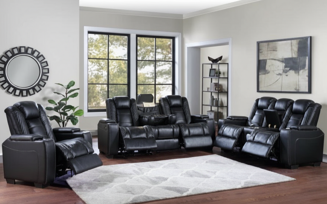 London Black Reclining Sofa & Love