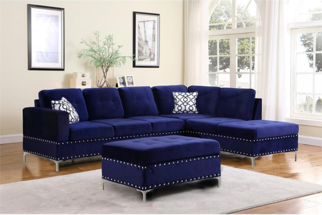Emerson Blue 2 PC Sectional with FREE OTTOMAN