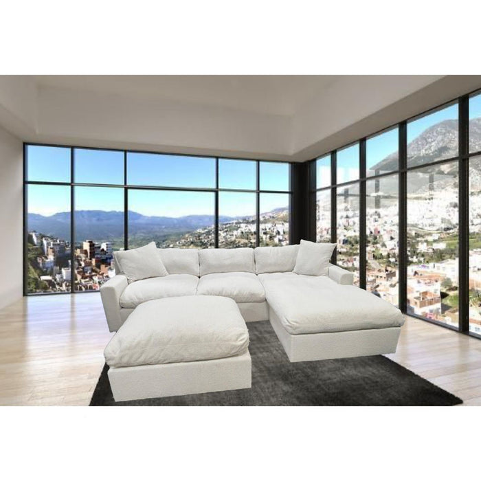 Monaco White Reversible Sectional Only