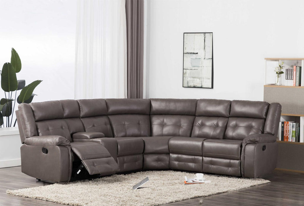 Cobalt Gray Reclining Sectional with Storage Console