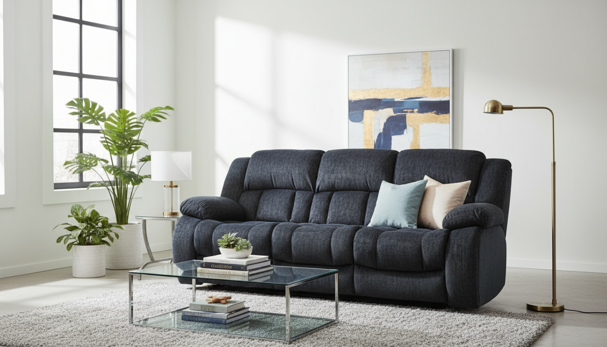 Strider Ebony Reclining Sofa