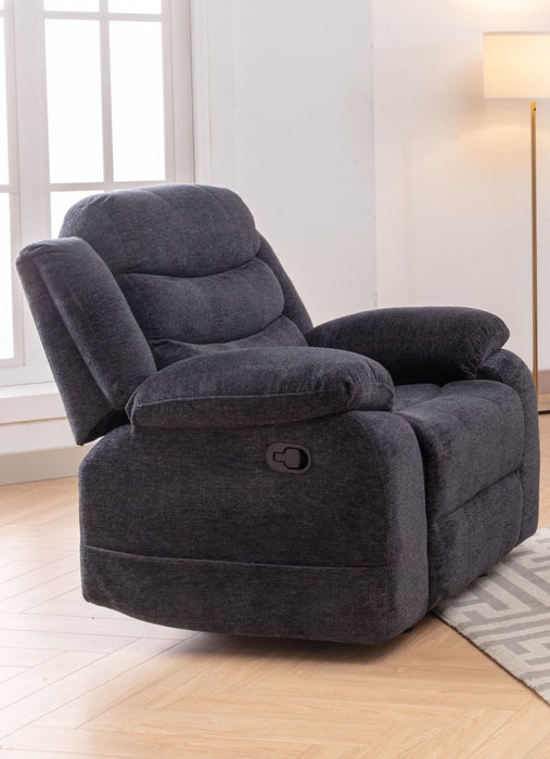 Thomas Dark Gray Reclining Sofa and Love with Console