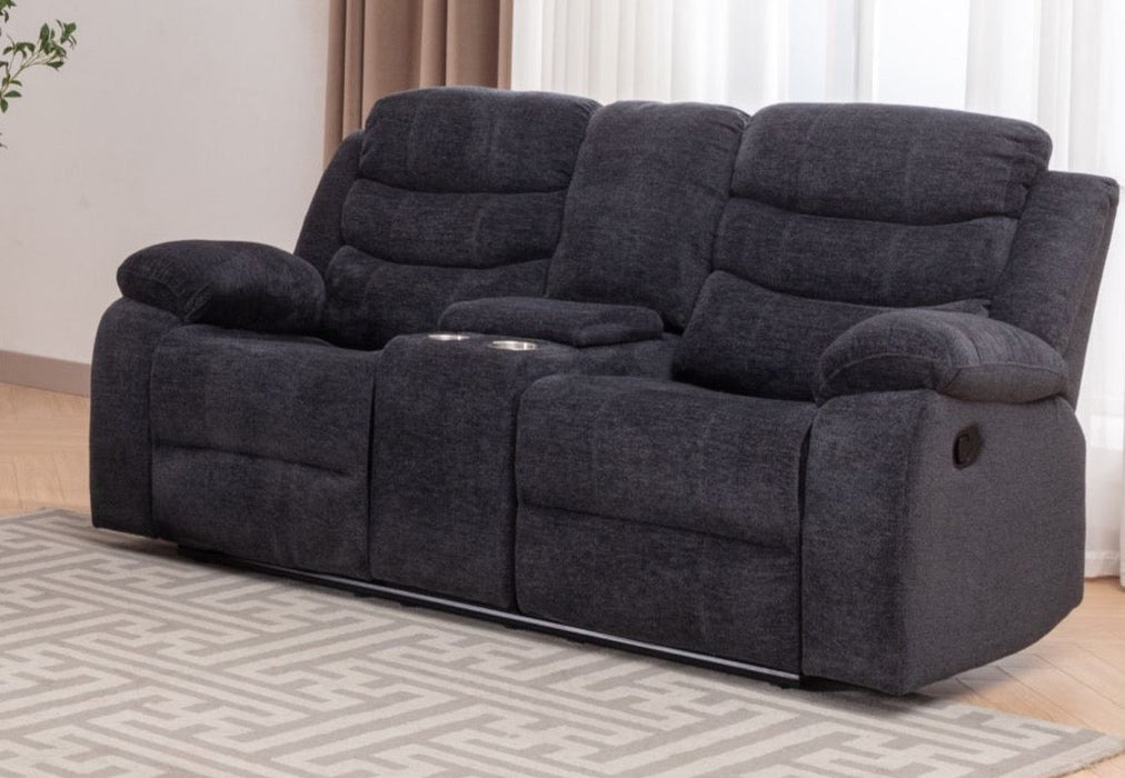 Thomas Dark Gray Reclining Love with Console