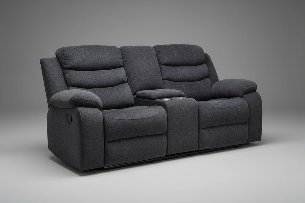 Thomas Dark Gray Reclining Love with Console