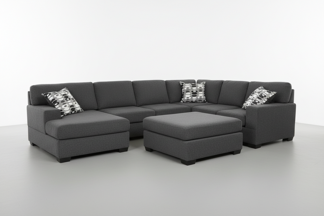 Olympia Charcoal Reversible Sectional