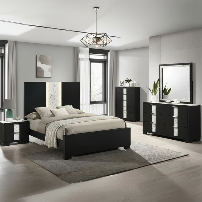 Viccaro Dresser Mirror and Bed Select Your Size