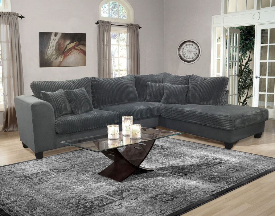 Danielle Gray Velvet Corduroy Sectional