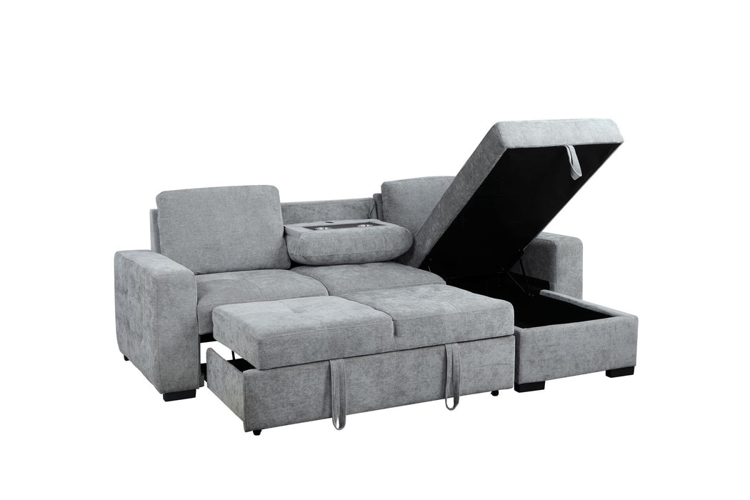 Taravi Sleeper Sectional with Cupholders and Storage