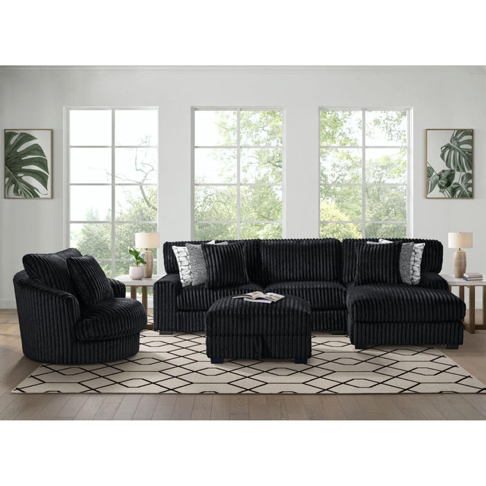 Nightfall Black Corduroy Sectional