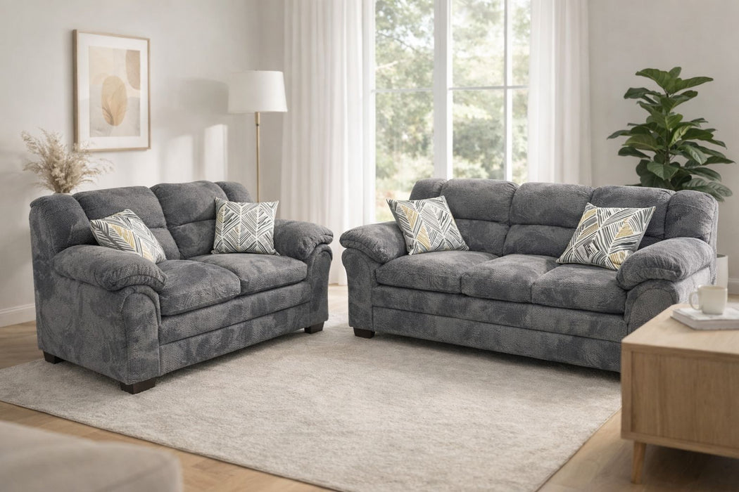 Traverse Charcoal Sofa and Loveseat