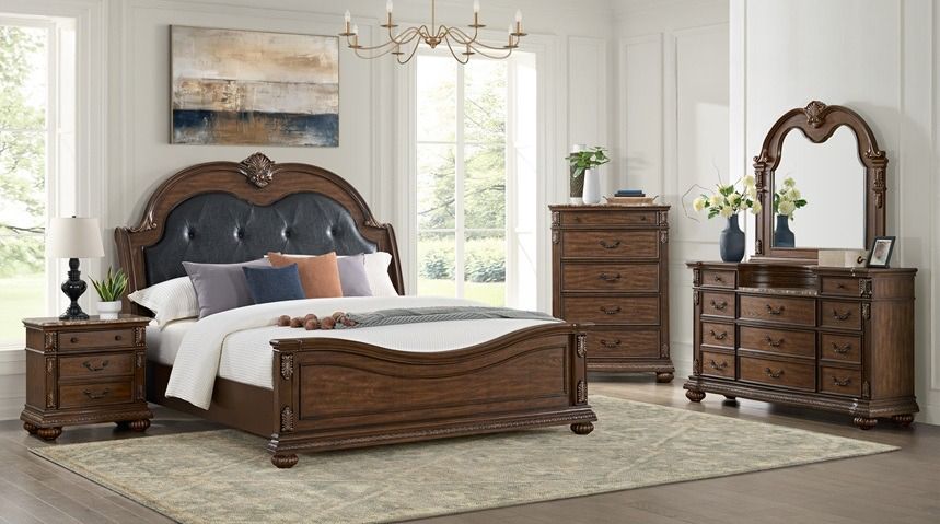 Cadenza Brown Dresser Mirror Bed Choose Your Size!!