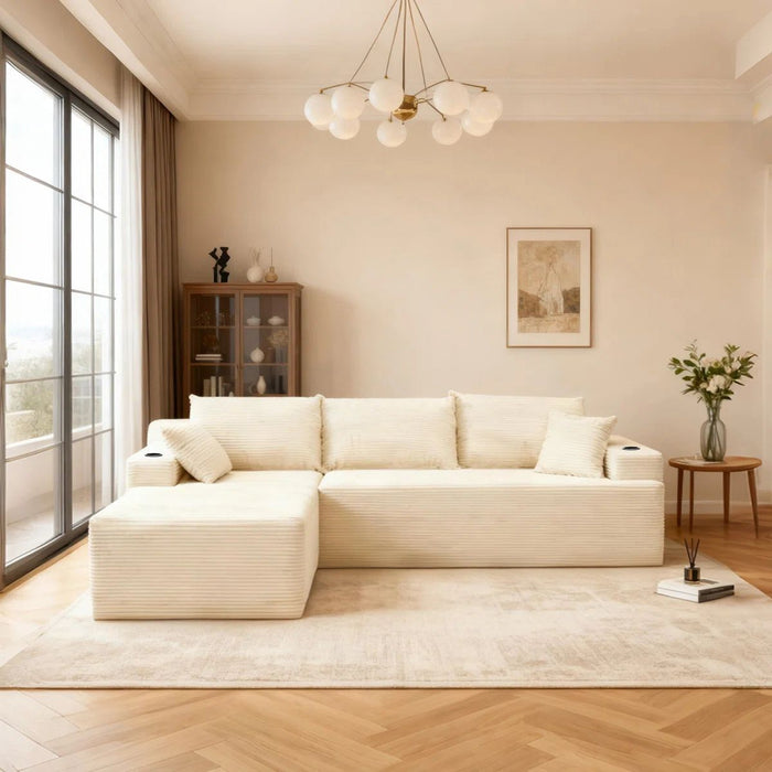 Jacob Boneless Sectional With Cupholders!! Choose Your Color!